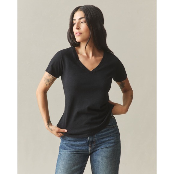 American Giant Tops - AMERICAN GIANT‎ Classic V Neck T Shirt Black Cotton XL Made in USA